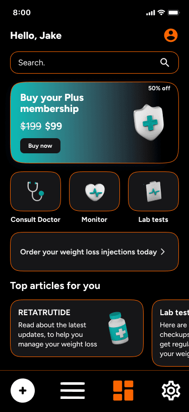 Home screen